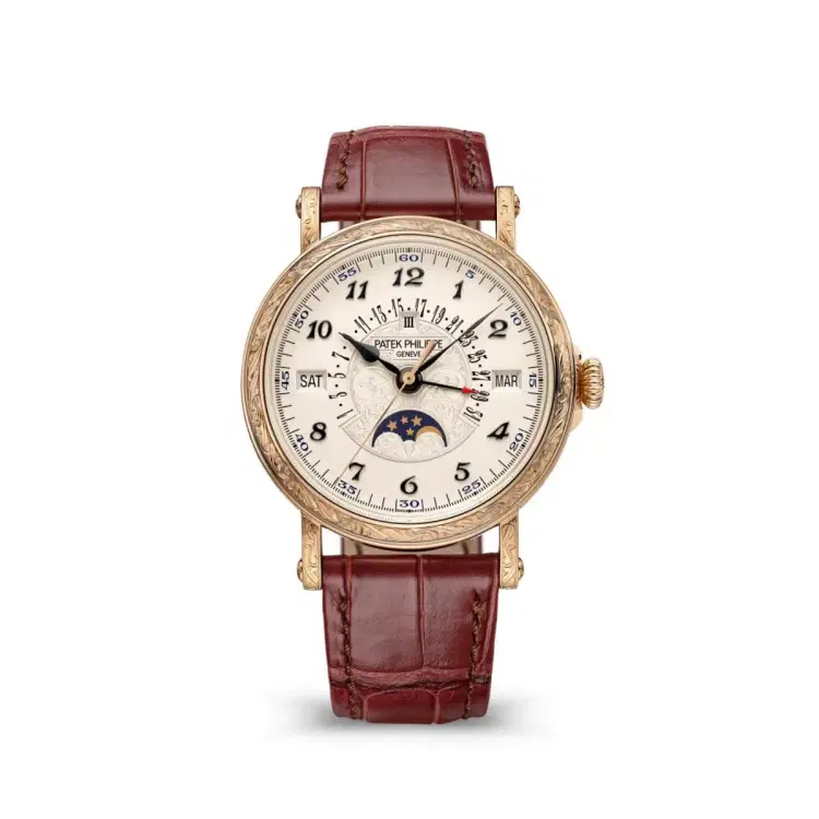 Patek Philippe 5160-500R-001 GRAND Complications Silvery Opaline Dial Brown Leather Strap-Hover-Image