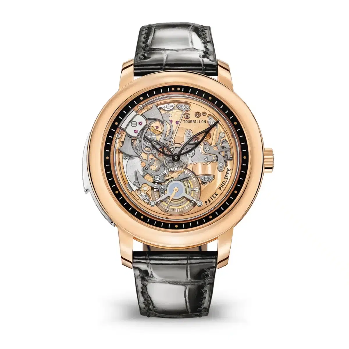 Patek Philippe 5303R-001 GRAND Complications Transparent Sapphire Dial Black Leather Strap