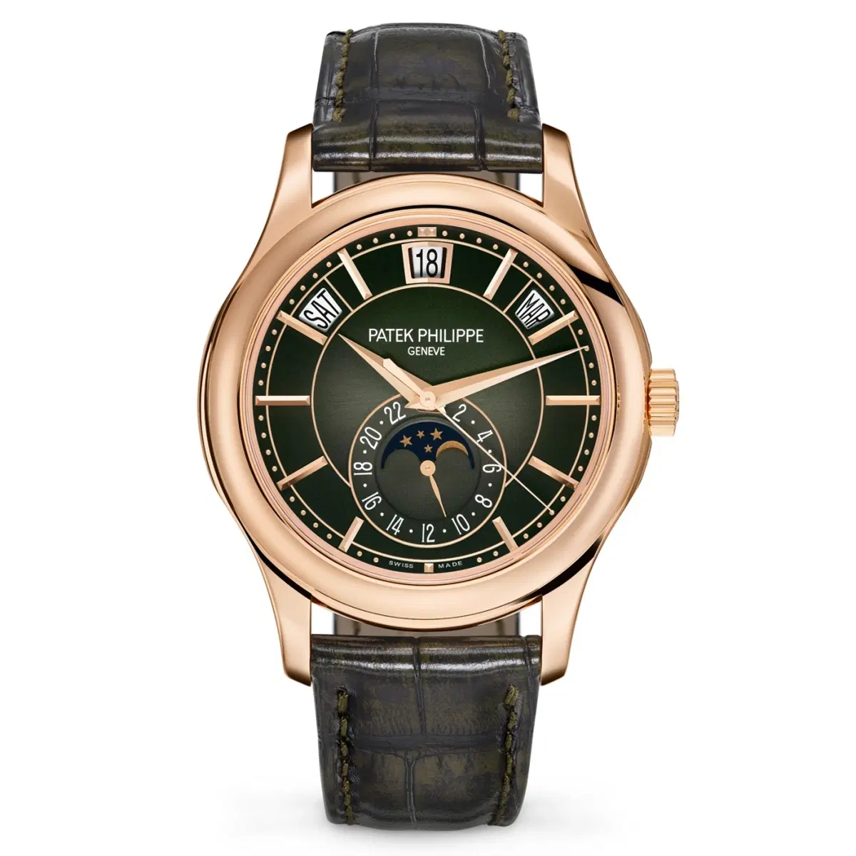 Patek Philippe 5205R-011 Complications Self-Winding 40mm Olive Green Sunburst Dial Watch
