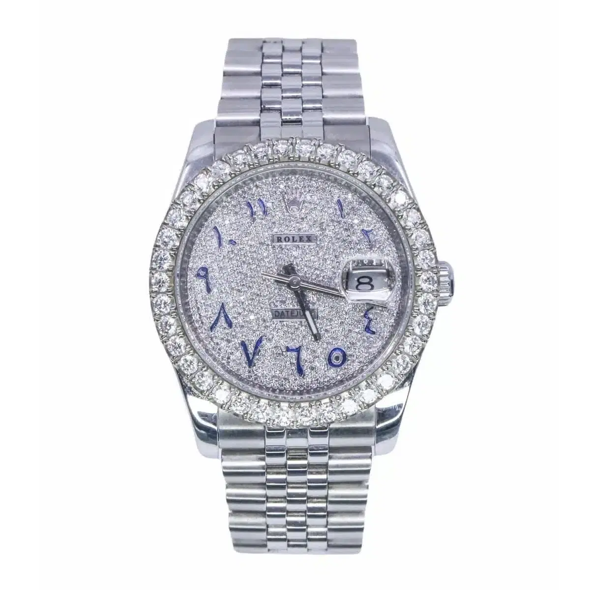 Rolex 116234 Datejust 36mm Aftermarket Diamond Dial and Bezel Jubilee Arabic-Indic Numerals Watch