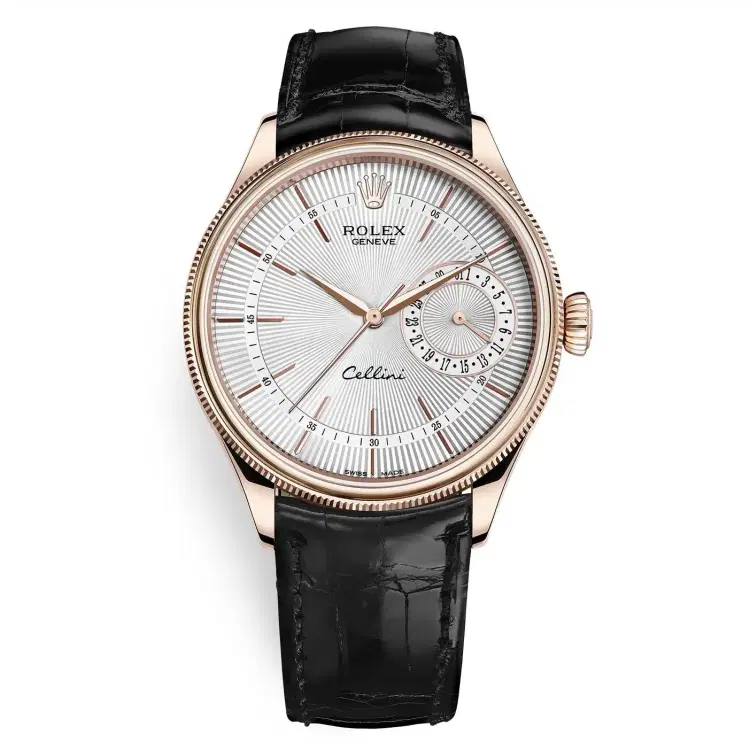 Rolex Cellini Date 50515 Silver Dial Leather Strap 39mm Men's Watch-Hover-Image