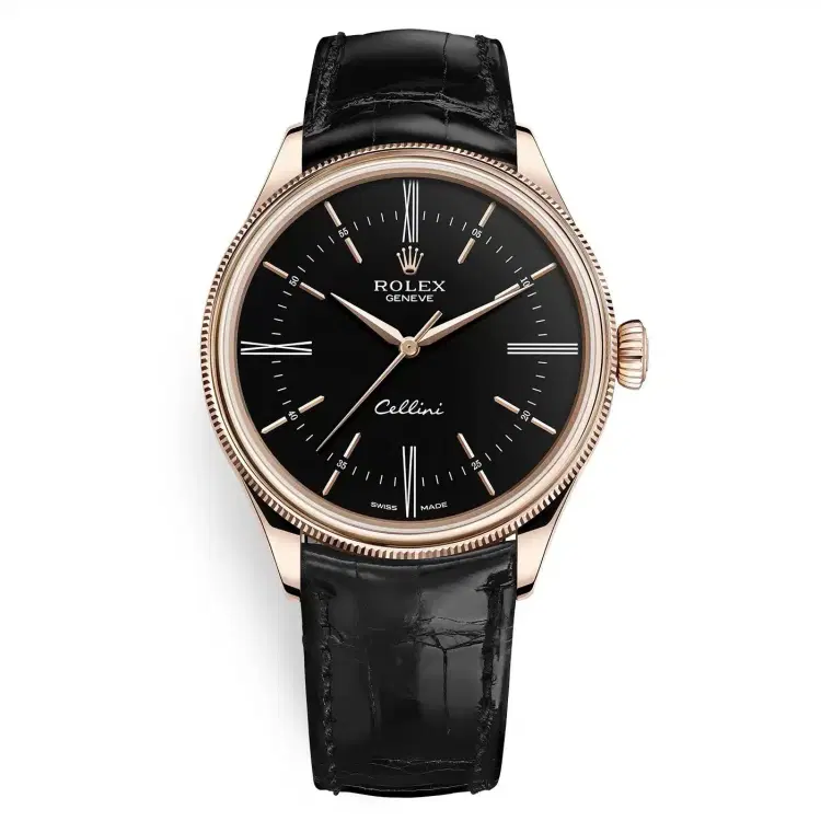Rolex Cellini 50505 Leather Strap Time 39mm Men's Watch-Hover-Image