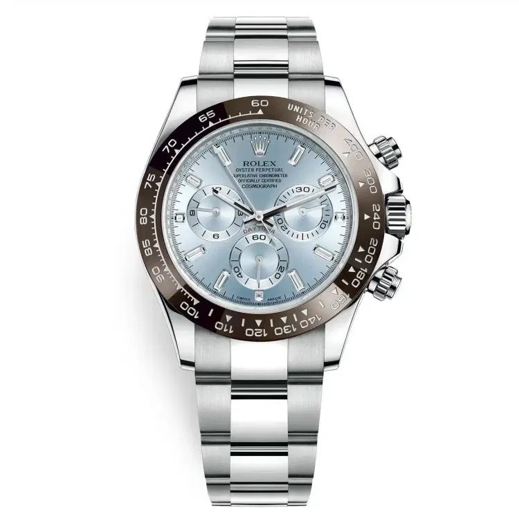 Rolex Cosmograph Daytona 116506 Ice Blue Baguette Diamond Platinum Watch-Hover-Image