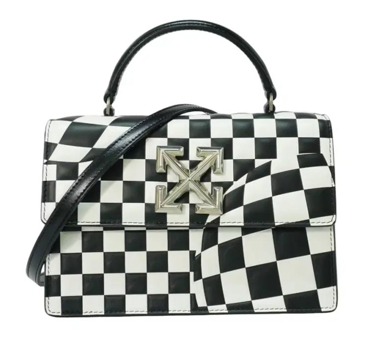 Off White 1.4 Jitney Bag In Black And White Checked Pattern-Hover-Image