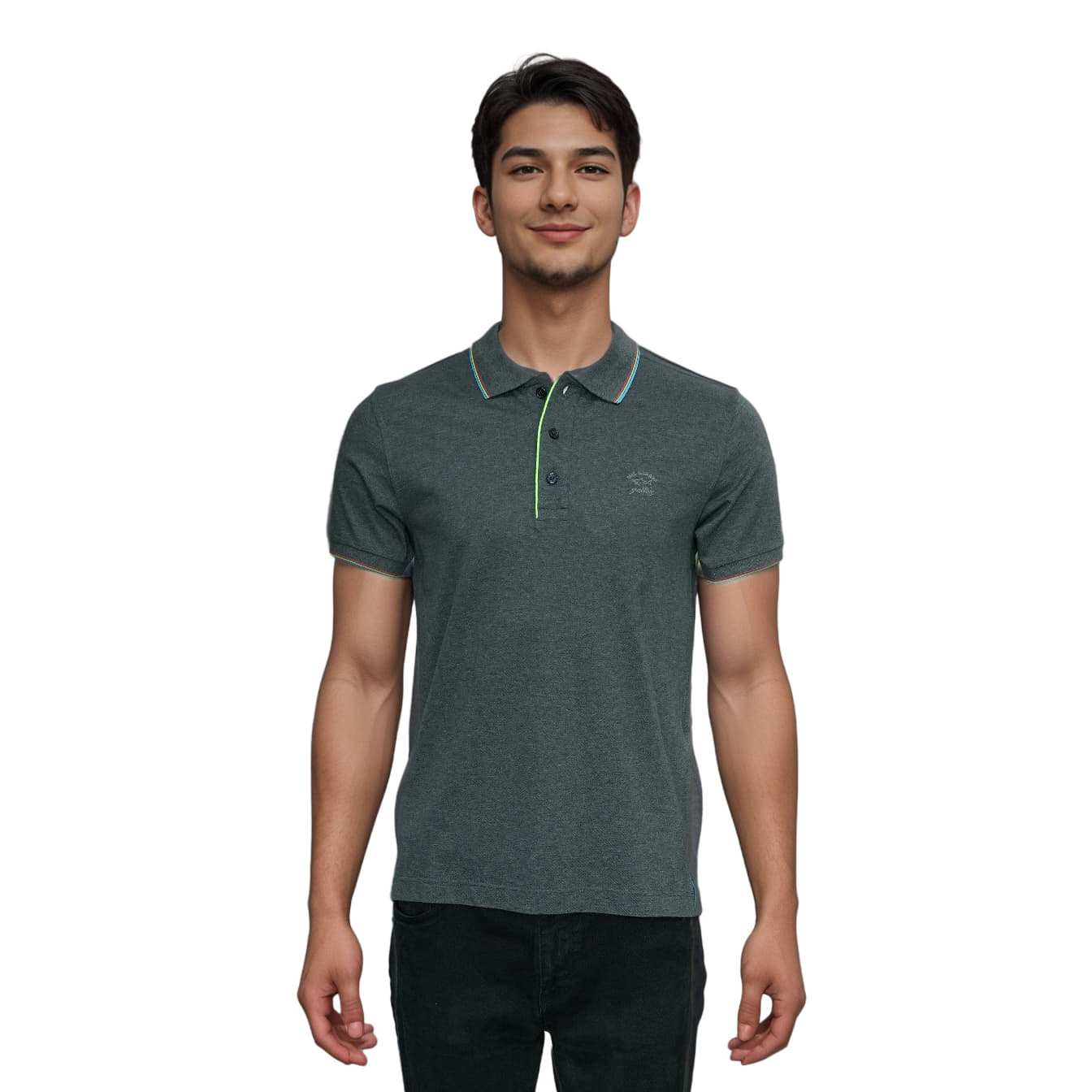 Paul & Shark Men's Knitted Medium Grey Polo Shirt