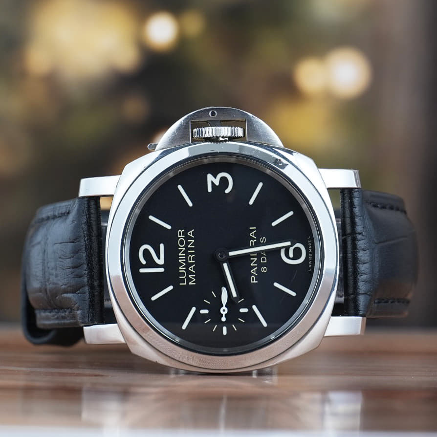 Panerai Luminor Marina 8 Days 44 MM Black Dial Steel Manual Winding