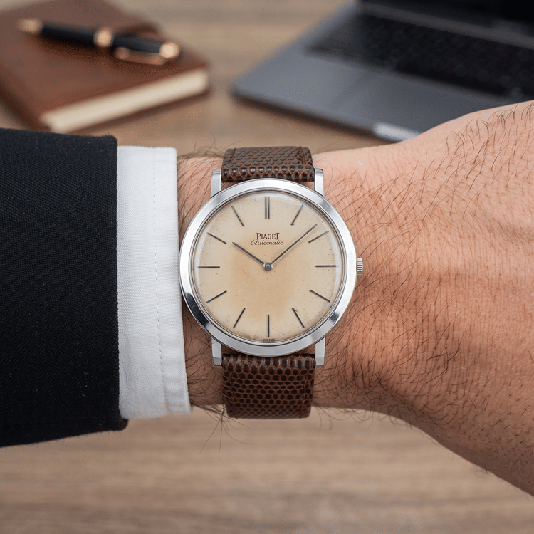 Piaget Altiplano 33 MM Champagne Dial White Gold Automatic Watch Ref. No 12103-Hover-Image