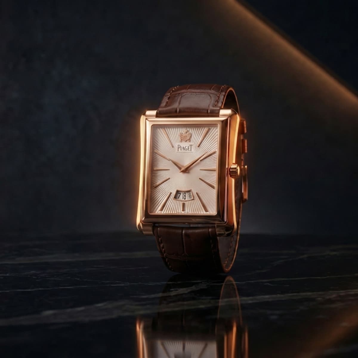 Piaget Emperador 36 MM Date Rose Gold Automatic Men Watch