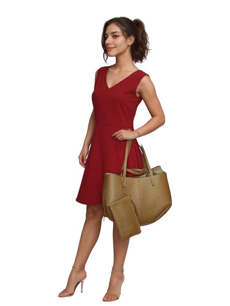 Polene Cyme Edition Textured Camel Shoulder Bag-Hover-Image