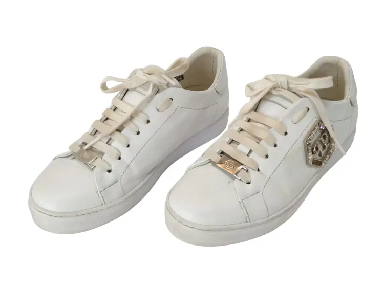 Size 37 - Philipp Plein White Low Top Hexagon Logo Sneakers-Hover-Image