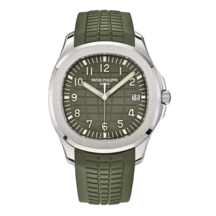 Patek Philippe Aquanaut 42 MM Jumbo Khaki Green Dial White Gold Watch-Hover-Image