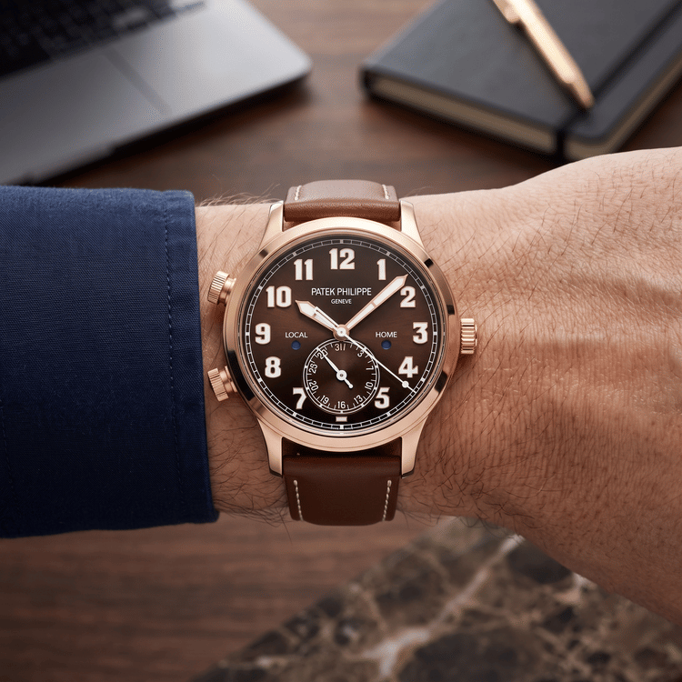 Patek Philippe Calatrava Pilot Travel Time 42 MM Rose Gold Automatic Watch 5524R-001-Hover-Image