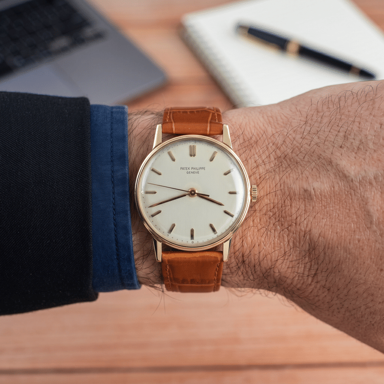 Patek Philippe Calatrava 34.5 MM Silver Dial 18K Yellow Gold Automatic Watch Ref No. 3411-Hover-Image