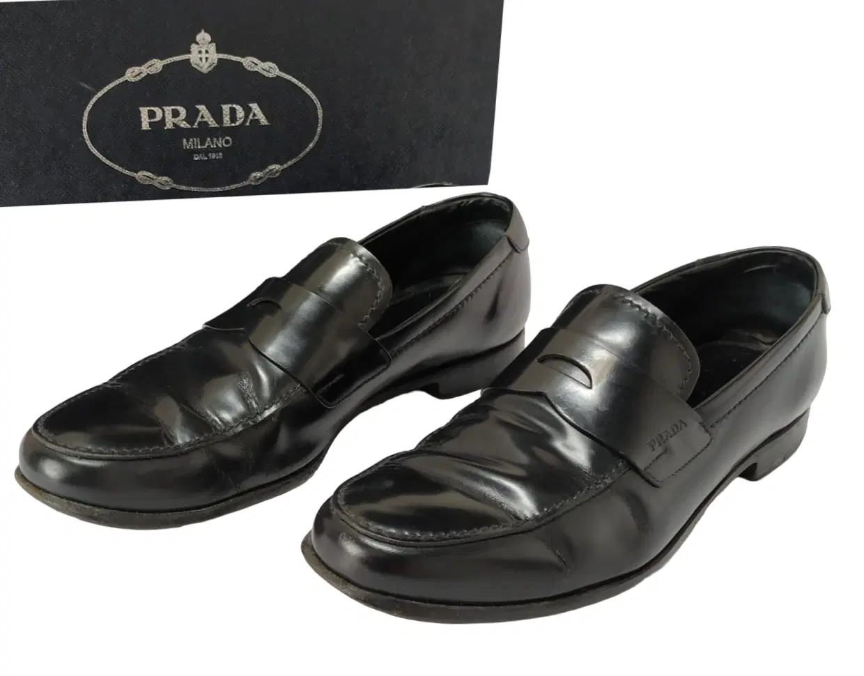 Size 7.5 - Prada Black Leather Dress Loafers