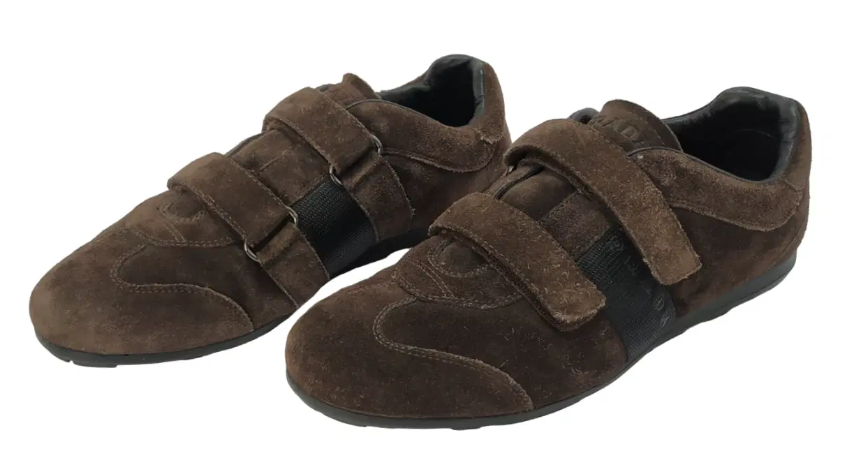 Prada Sport Brown Suede Velcro Sneakers