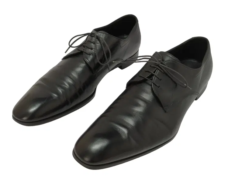 Size 10.5 - Prada Black Leather Dress Shoes-Hover-Image