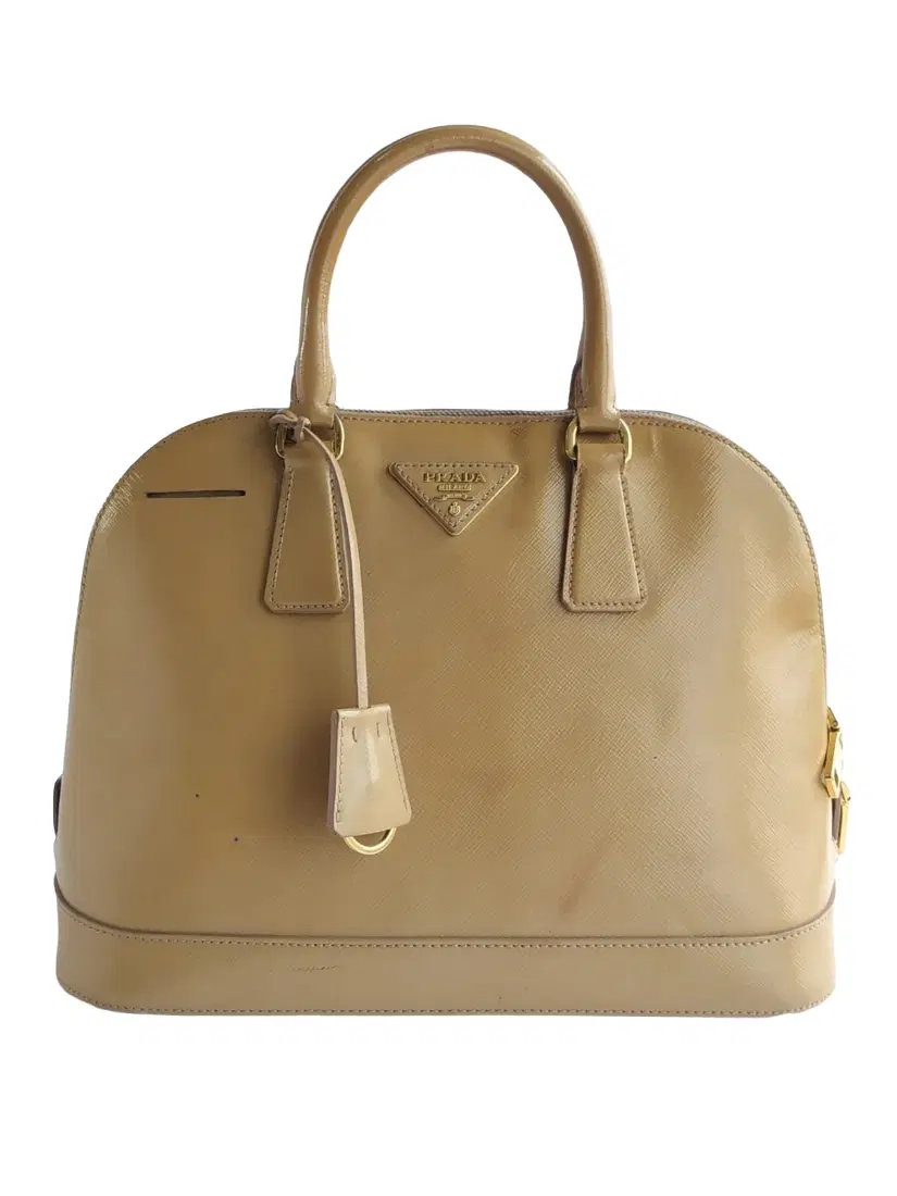 Prada Saffiano Vernice Promenade Dome Satchel