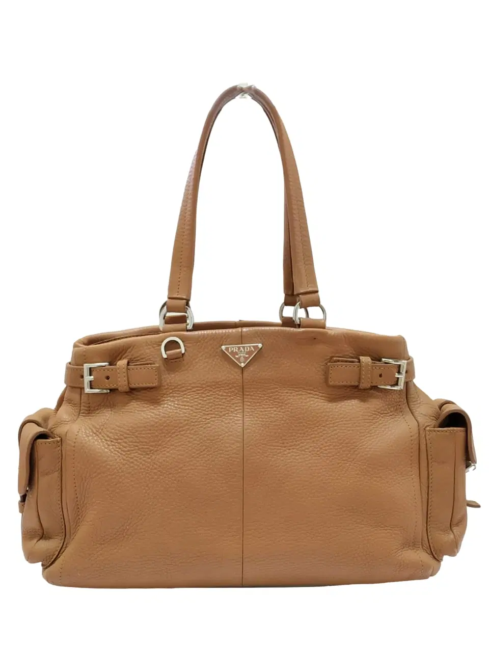 Prada Brown Vitello Daino Cargo Leather Tote