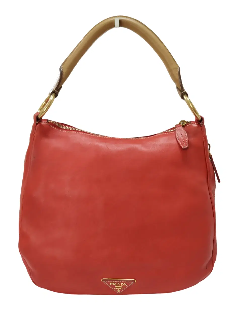Prada Orange Leather Hobo Bag