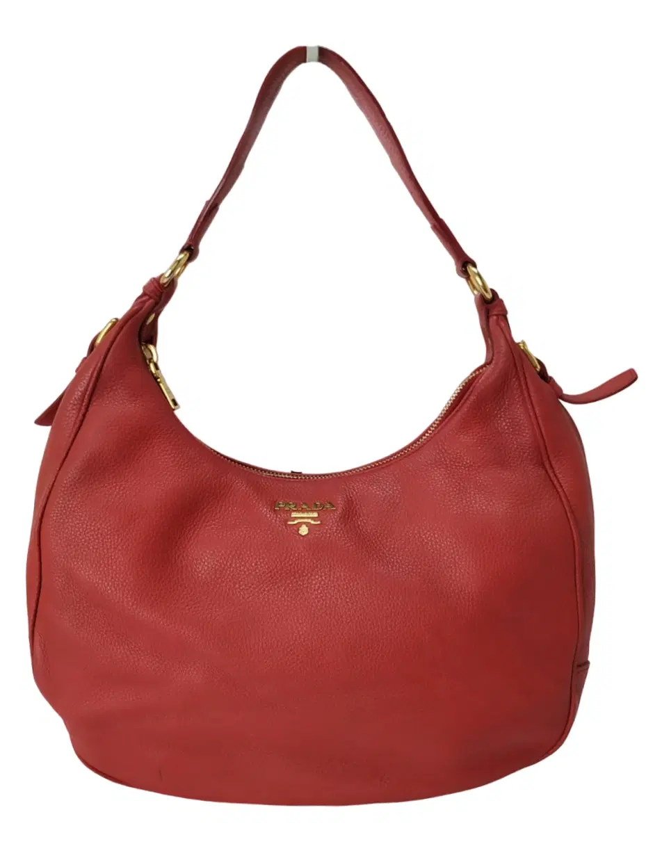 Prada Red Vitelli Daino Hobo Shoulder Bag