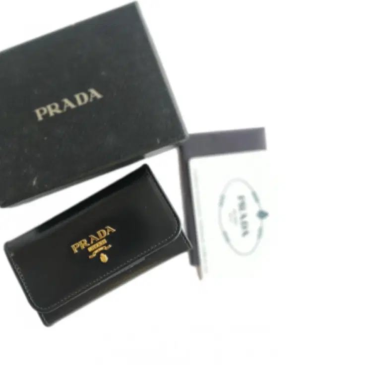 Prada Black Leather Six Ring Key Holder-Hover-Image