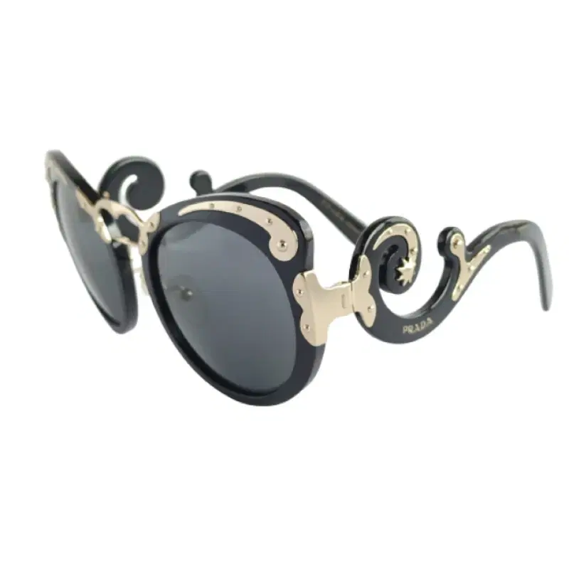 Prada SPR 07T Black Minimal Baroque Sunglasses