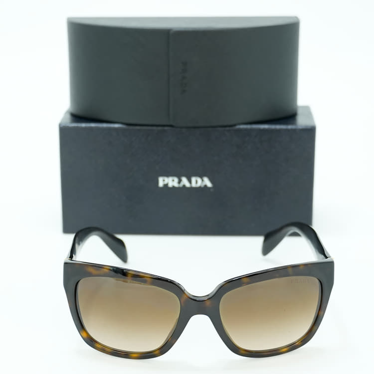 Prada Tortoise Brown Gradient SPR 07P Square Sunglasses-Hover-Image