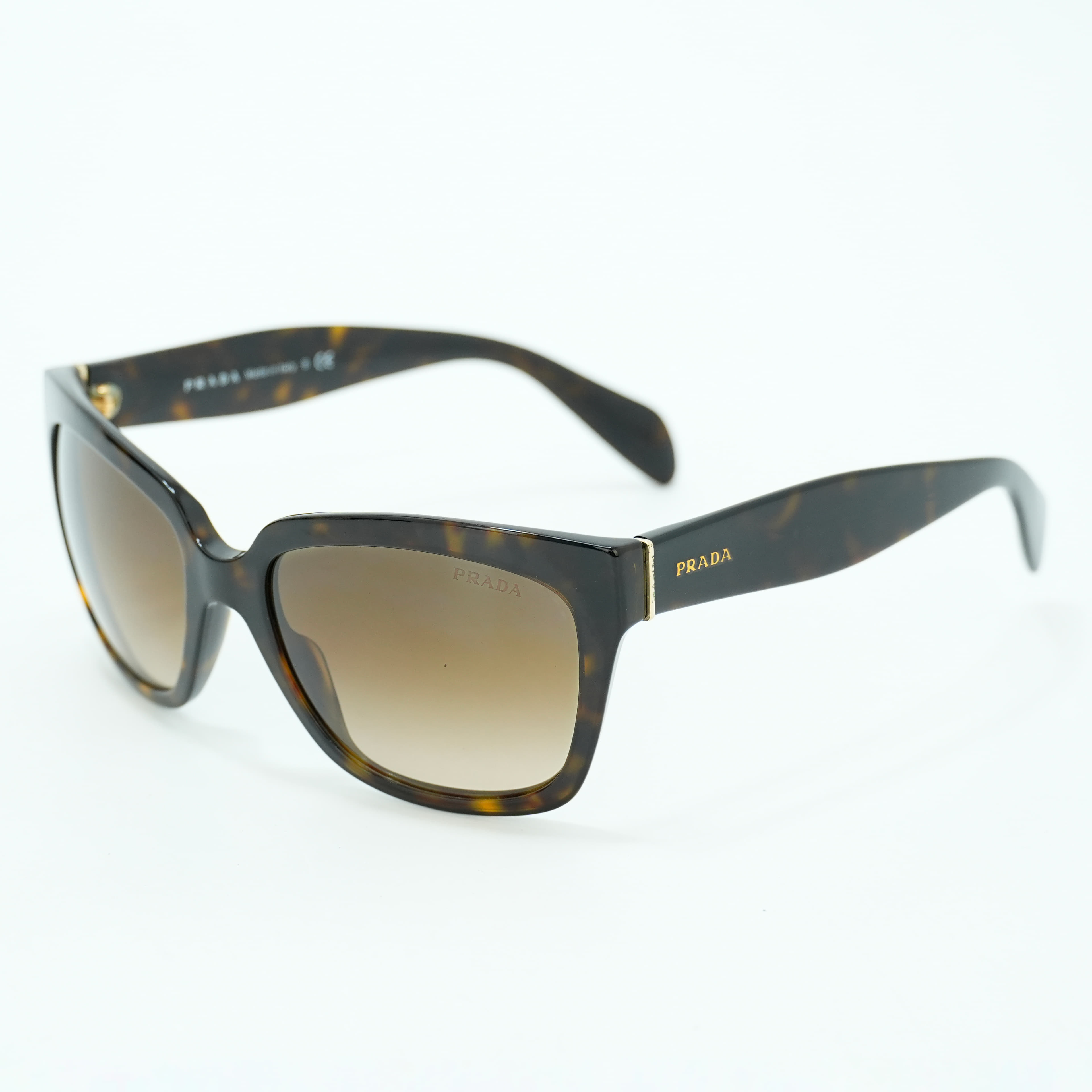 Prada Tortoise Brown Gradient SPR 07P Square Sunglasses