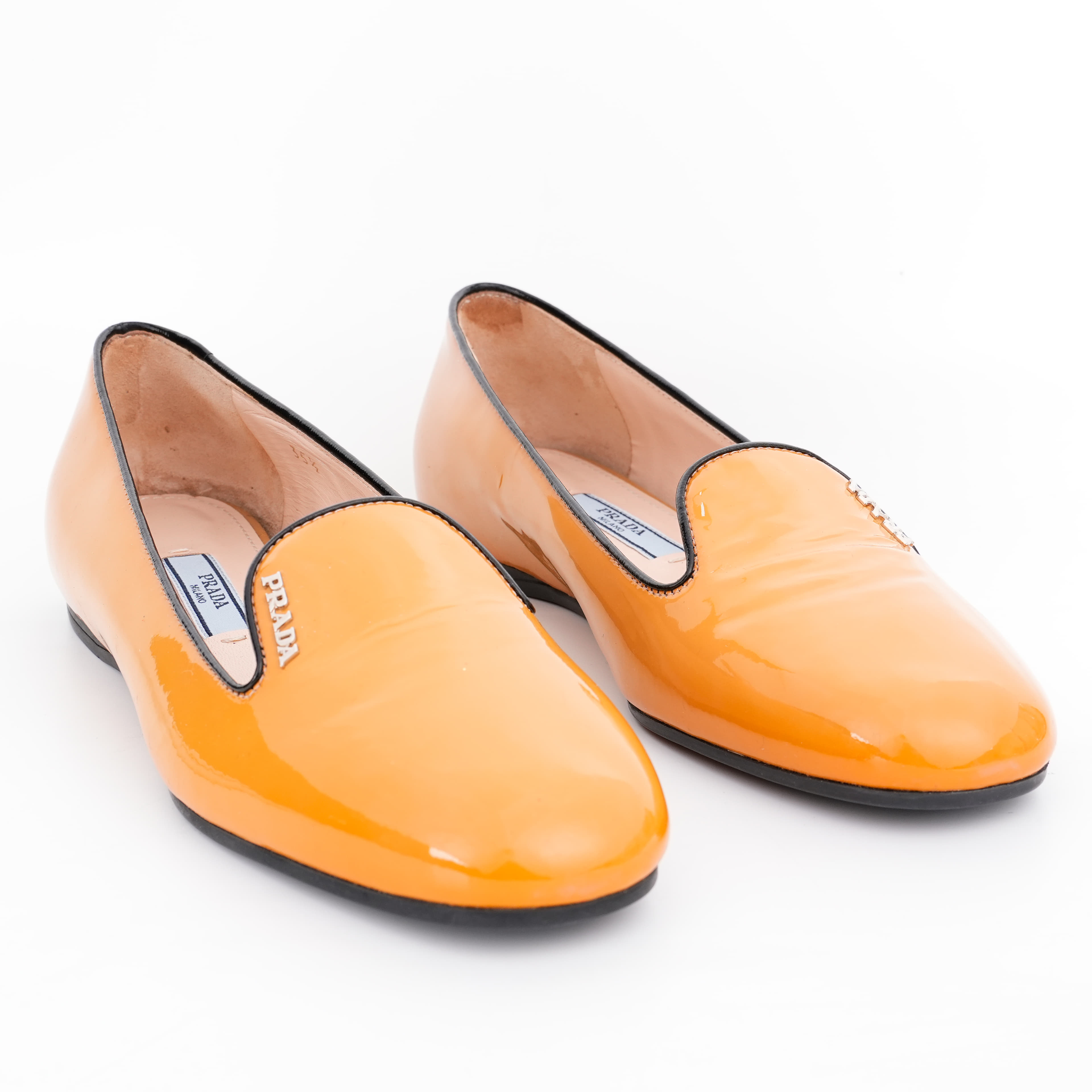 Size 35.5 - Prada Beige Patent Leather Ballet Flats