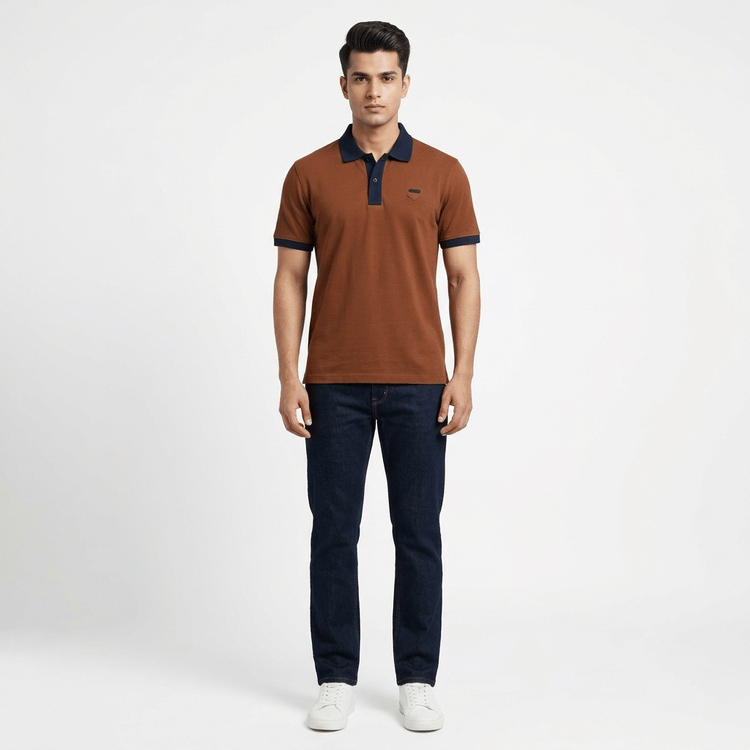 Size S - Prada Brown Polo T Shirt-Hover-Image