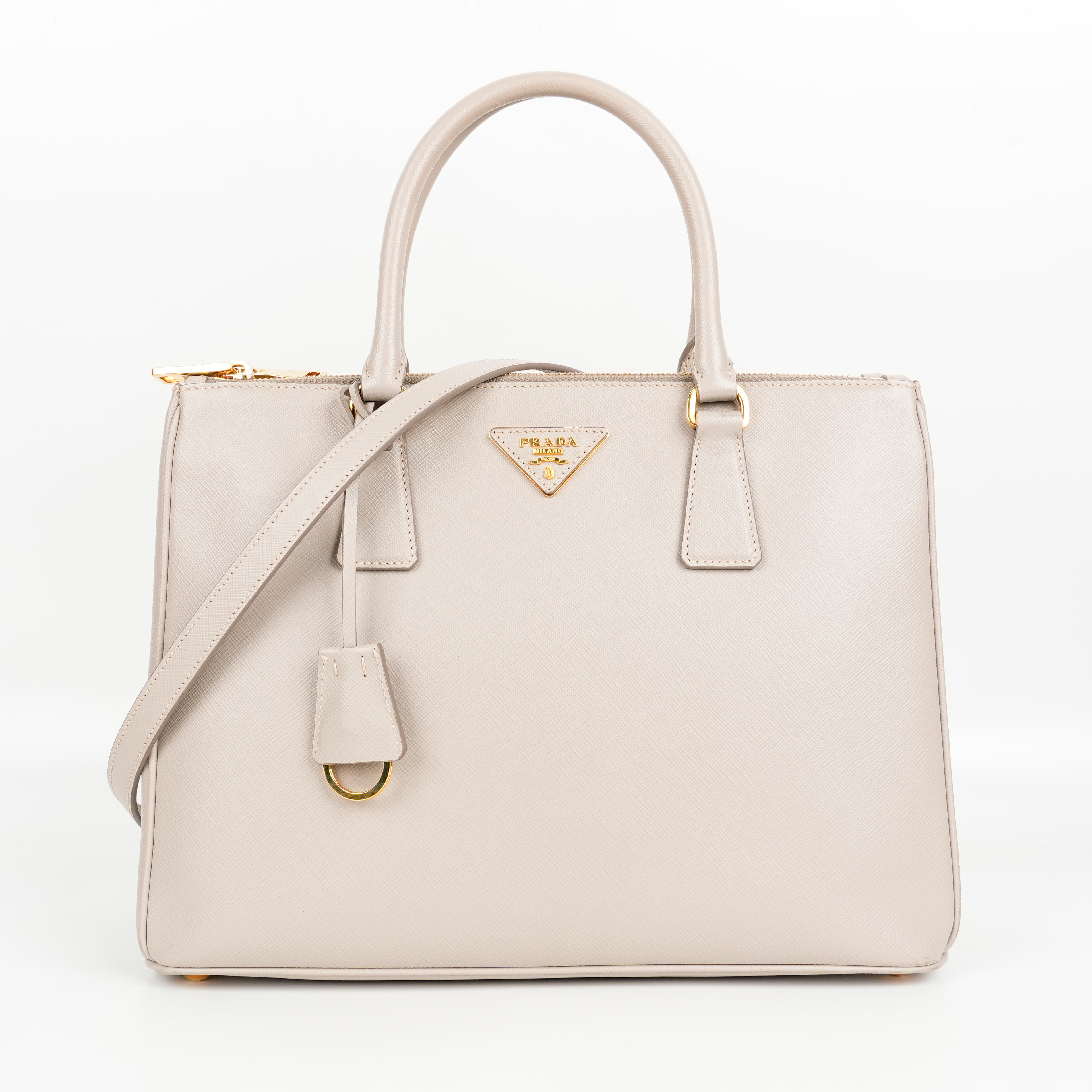Prada Galleria Saffiano Leather Double Zipper Tote