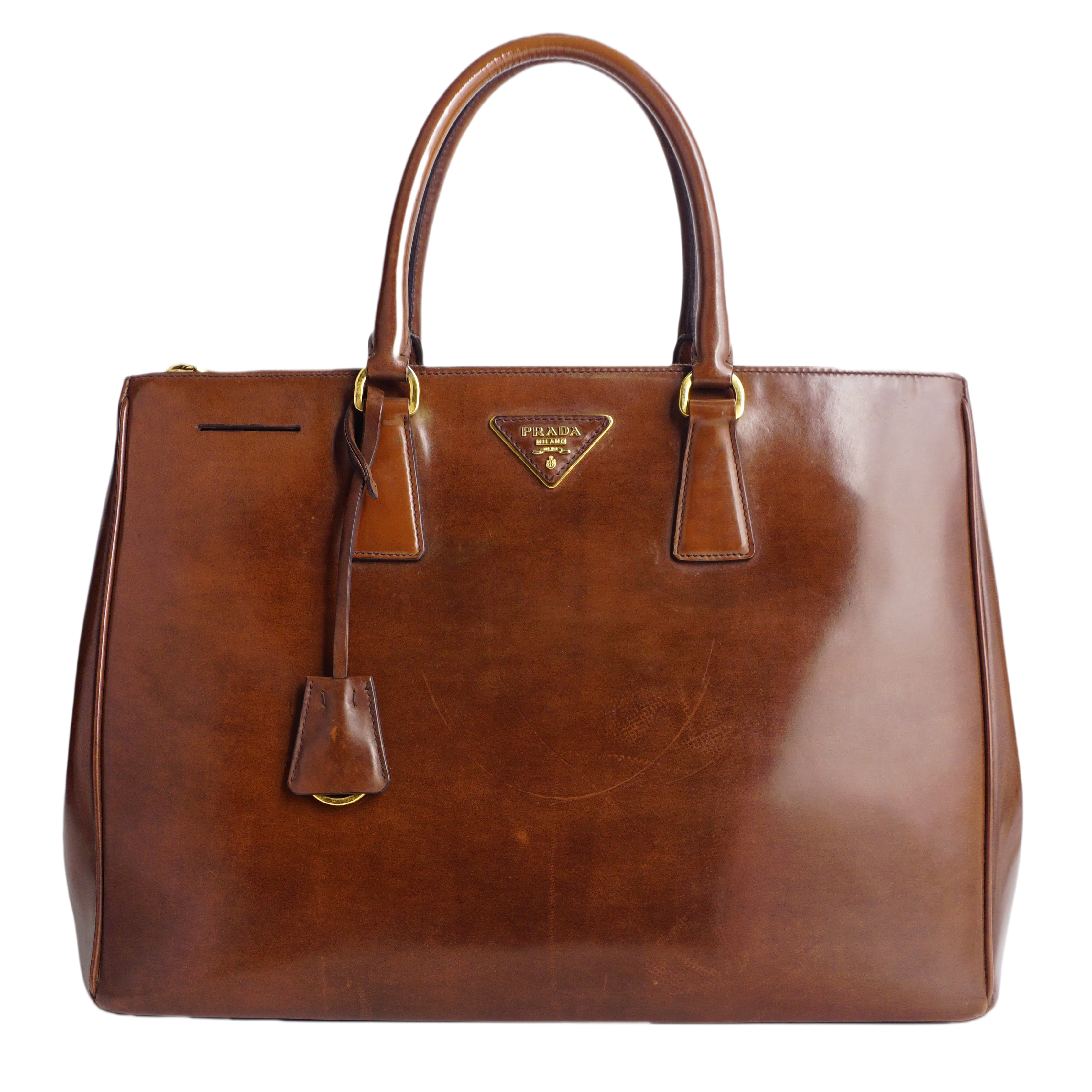 Prada Brown Spazzolato Leather Large Galleria Tote