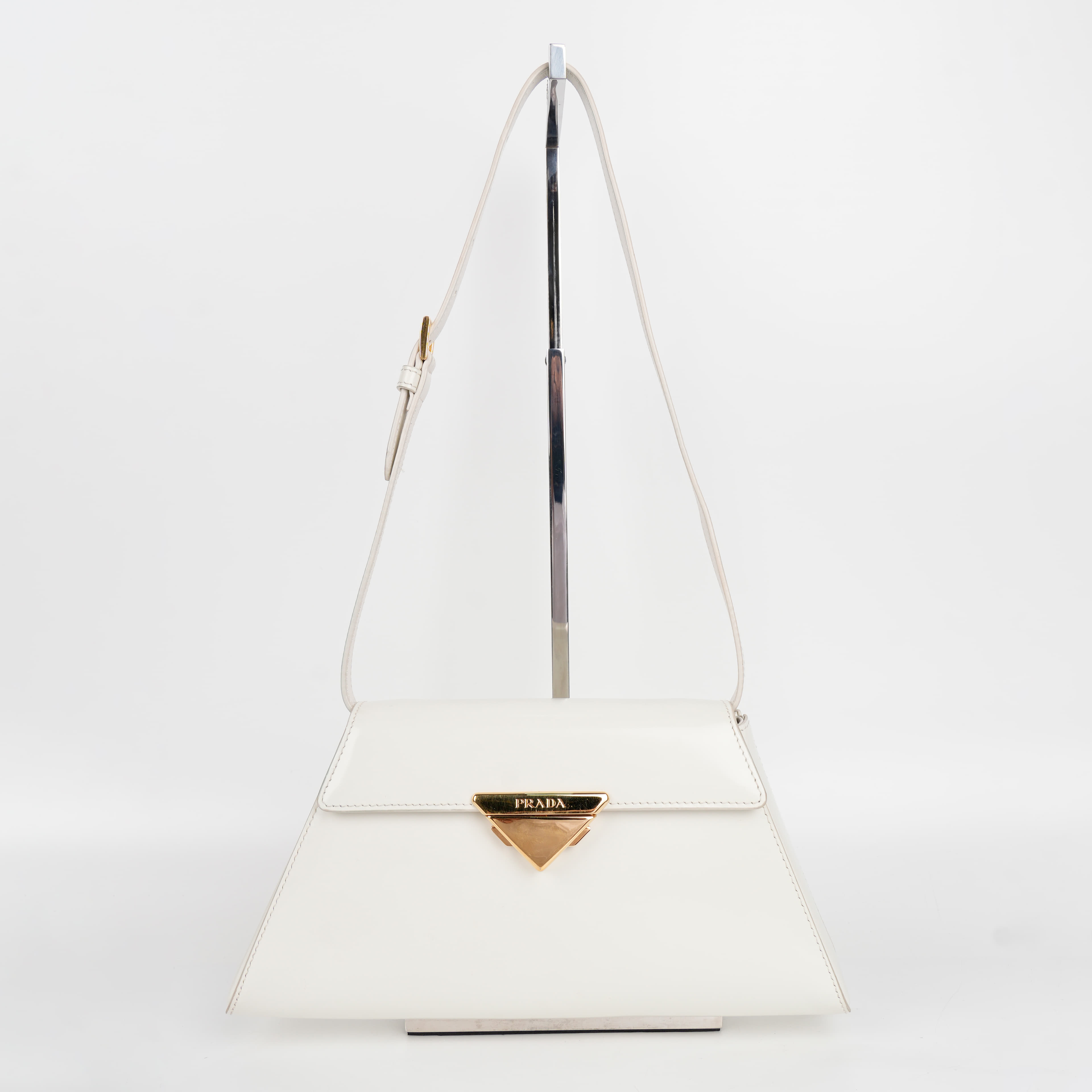 Prada Leather Shoulder Bag With Logo