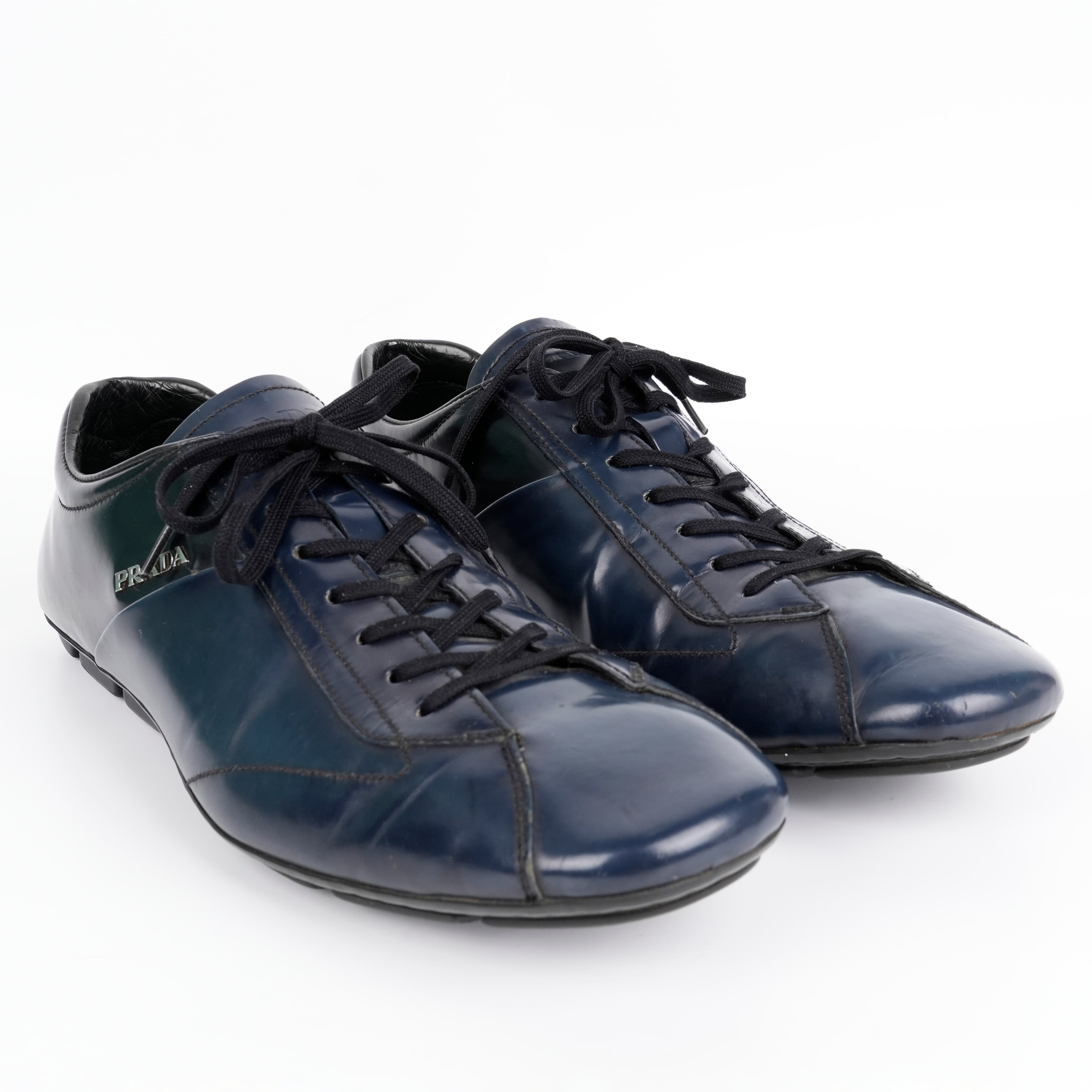 UK 6 - Prada Leather Shoes Low Cut Lace Up Sneakers