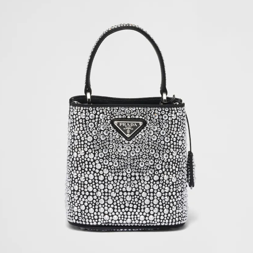 Prada Panier Satin Bag With Crystals