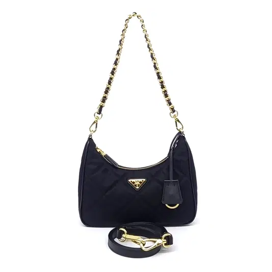 Prada Re-Nylon Tessuto Chain Strap Hobo Bag