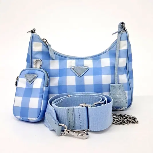 Prada Re-Nylon Tessuto Chain Strap Hobo Bag
