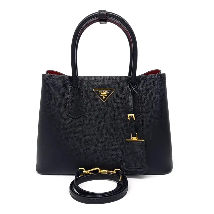 Prada Saffiano Double Tote and Shoulder Bag-Hover-Image