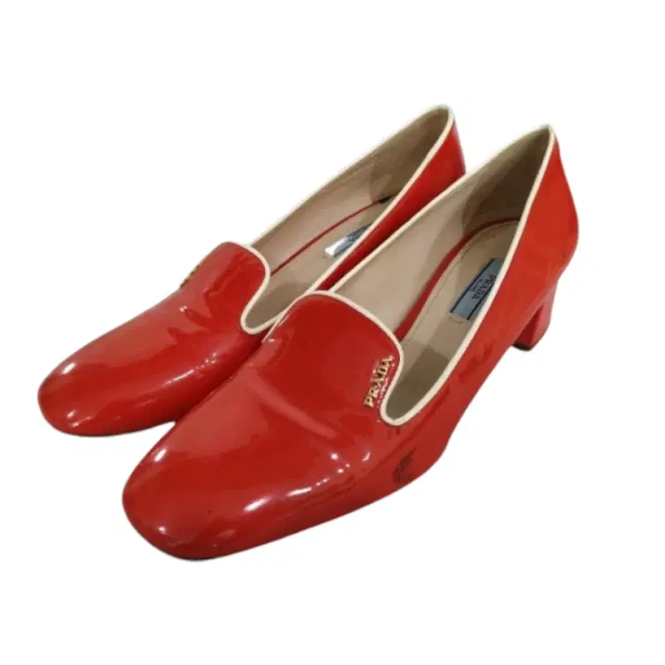 Prada Patent Red and White Shoes-Hover-Image