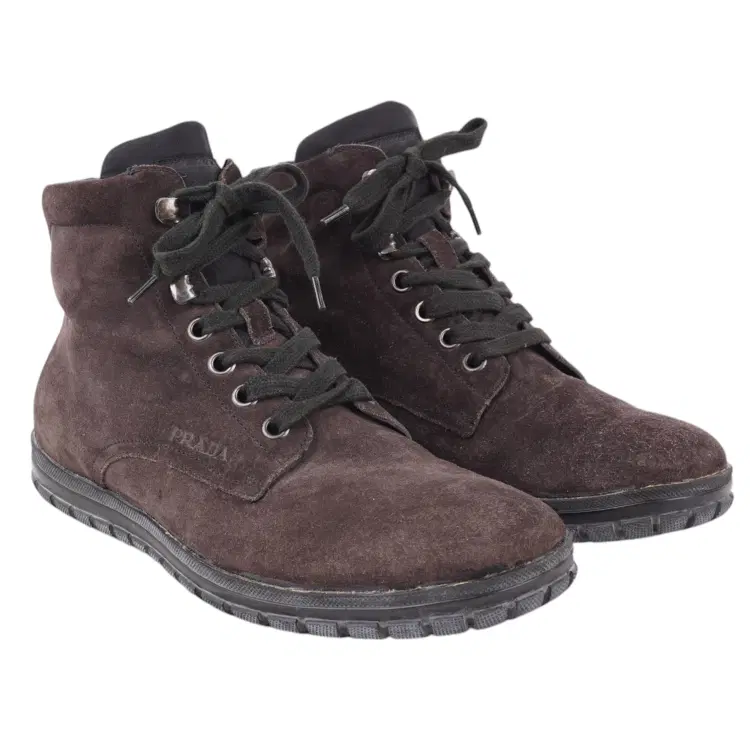 Prada High Top Suede Sneakers-Hover-Image