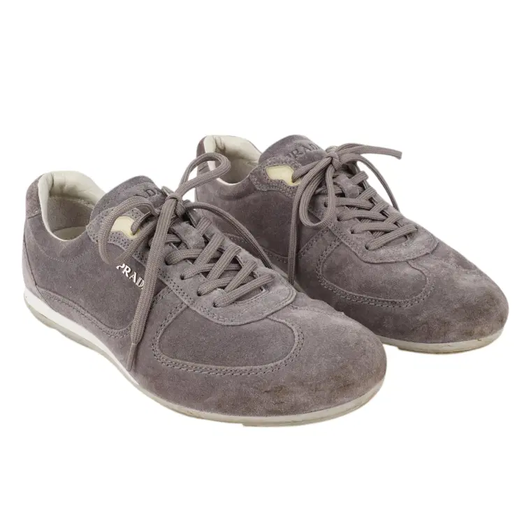 Prada Suede Lace Up Sneakers-Hover-Image