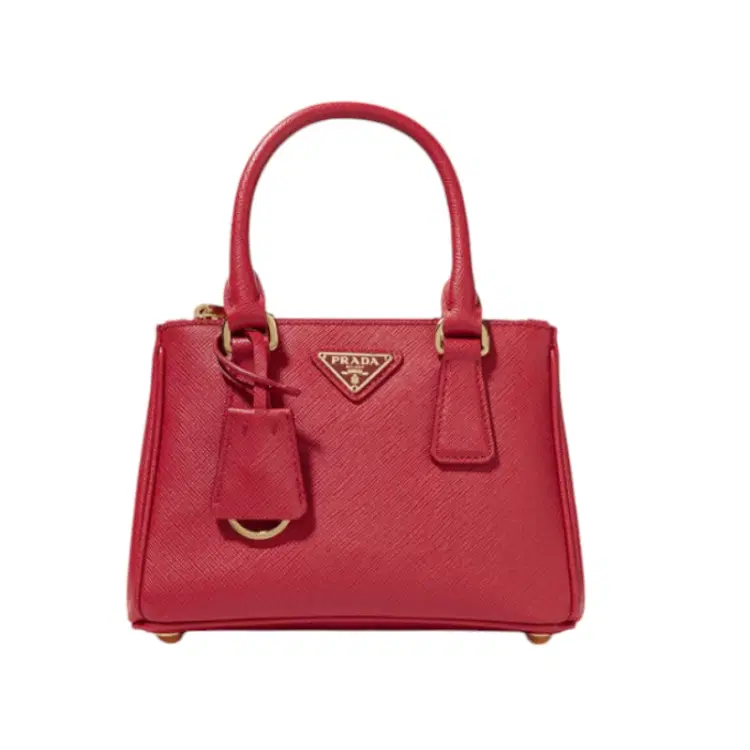 Prada Red Galleria Baby Textured-Leather Tote-Hover-Image
