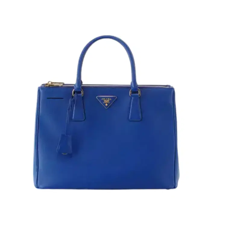 Prada Saffiano Lux Tote Handbag in Bluette/Cornflower Blue 2-Hover-Image