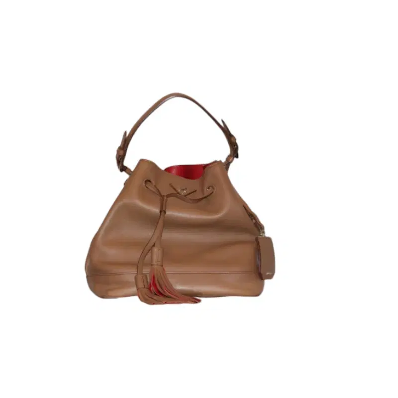 Prada Caramel Leather Drawstring Bucket Bag