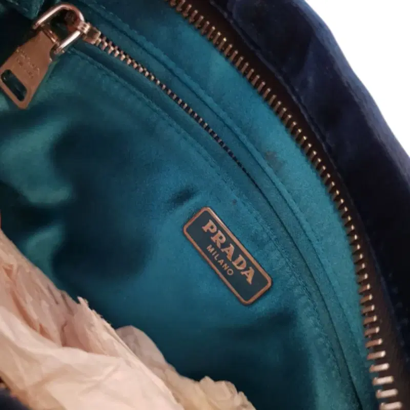 Prada Midnight Blue Velvet Clutch