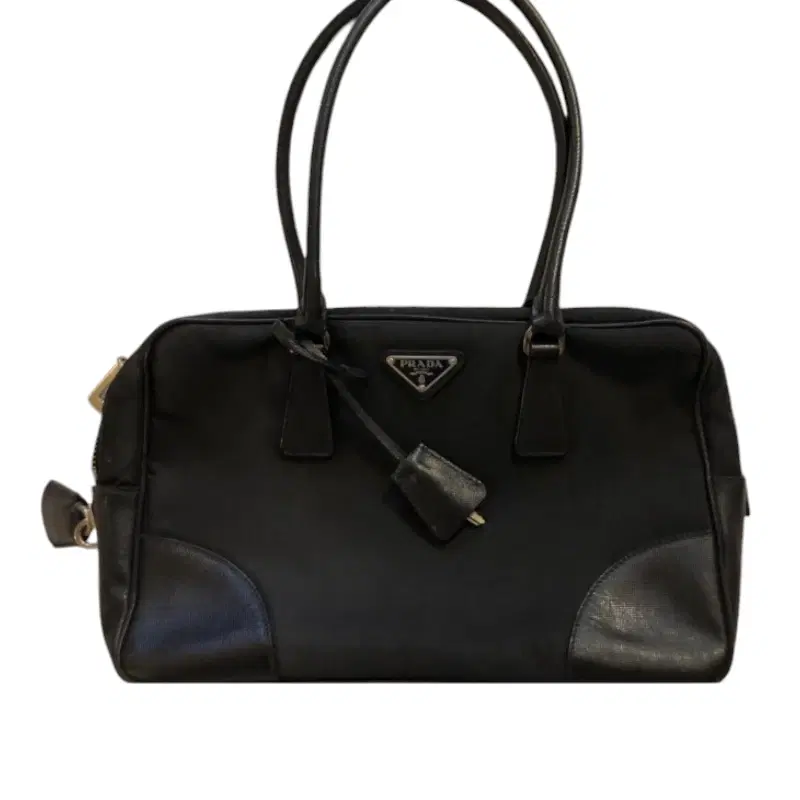 Prada Nylon Leather Bowler Bag