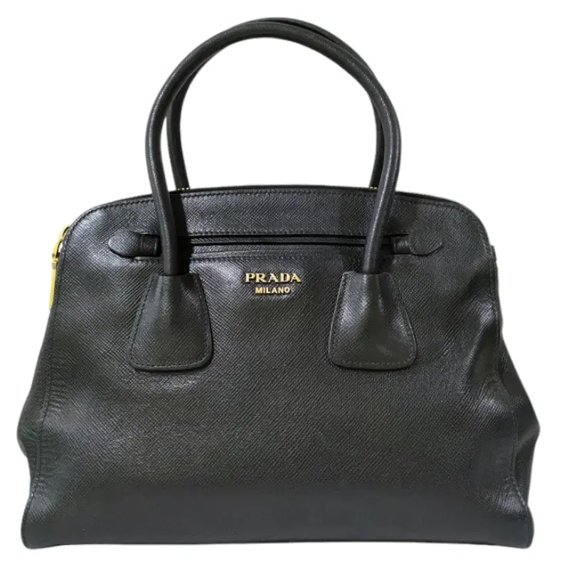 Prada Nero Saffiano Cuir Double-Zip Satchel Bag