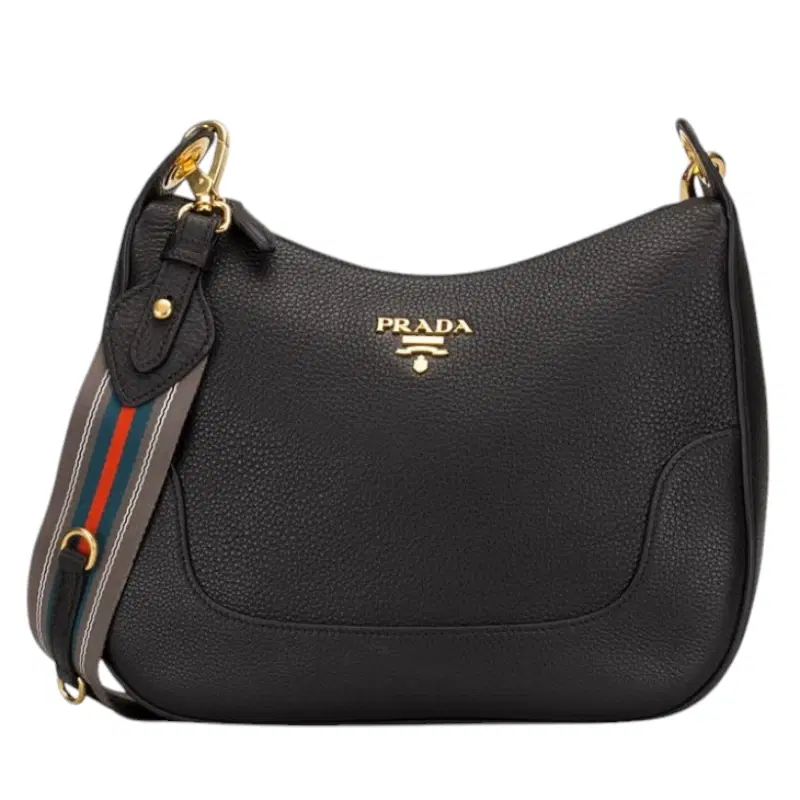 Prada 1BC052 Vitello Daino Leather Hobo Bag