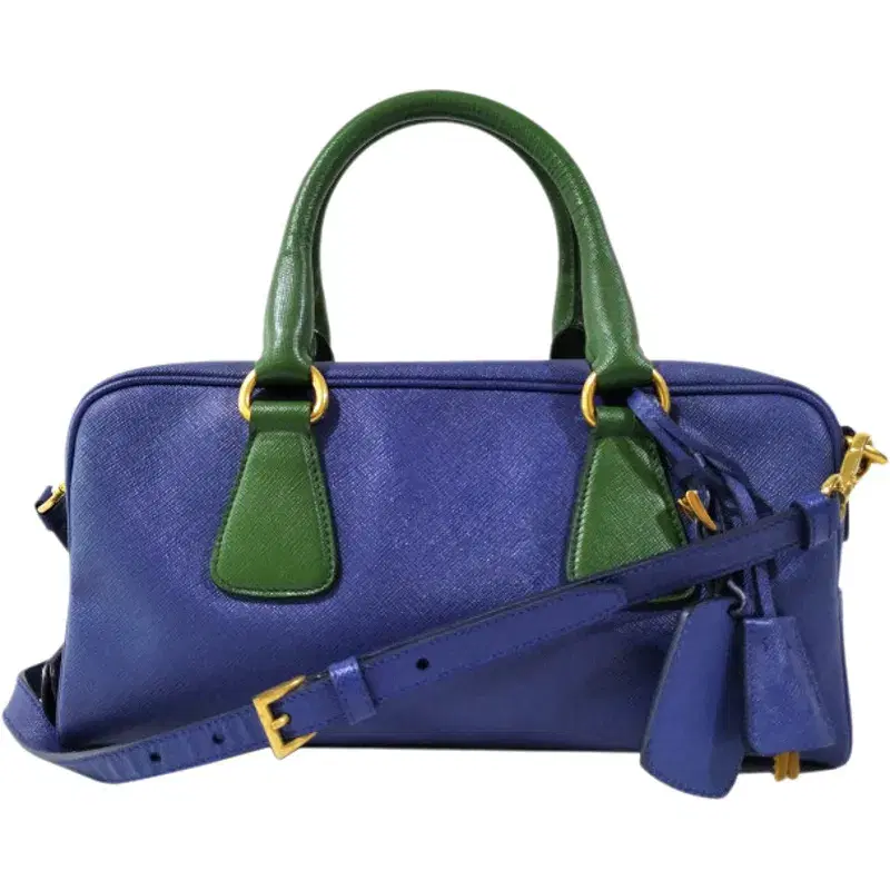 Prada Lux 2 Way Saffiano Blue Green Shoulder Bag