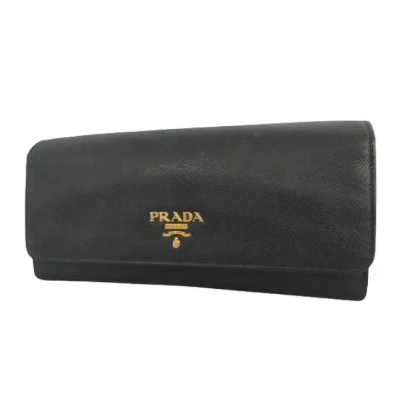 Prada Black Saffiano Leather Continental Flap Wallet